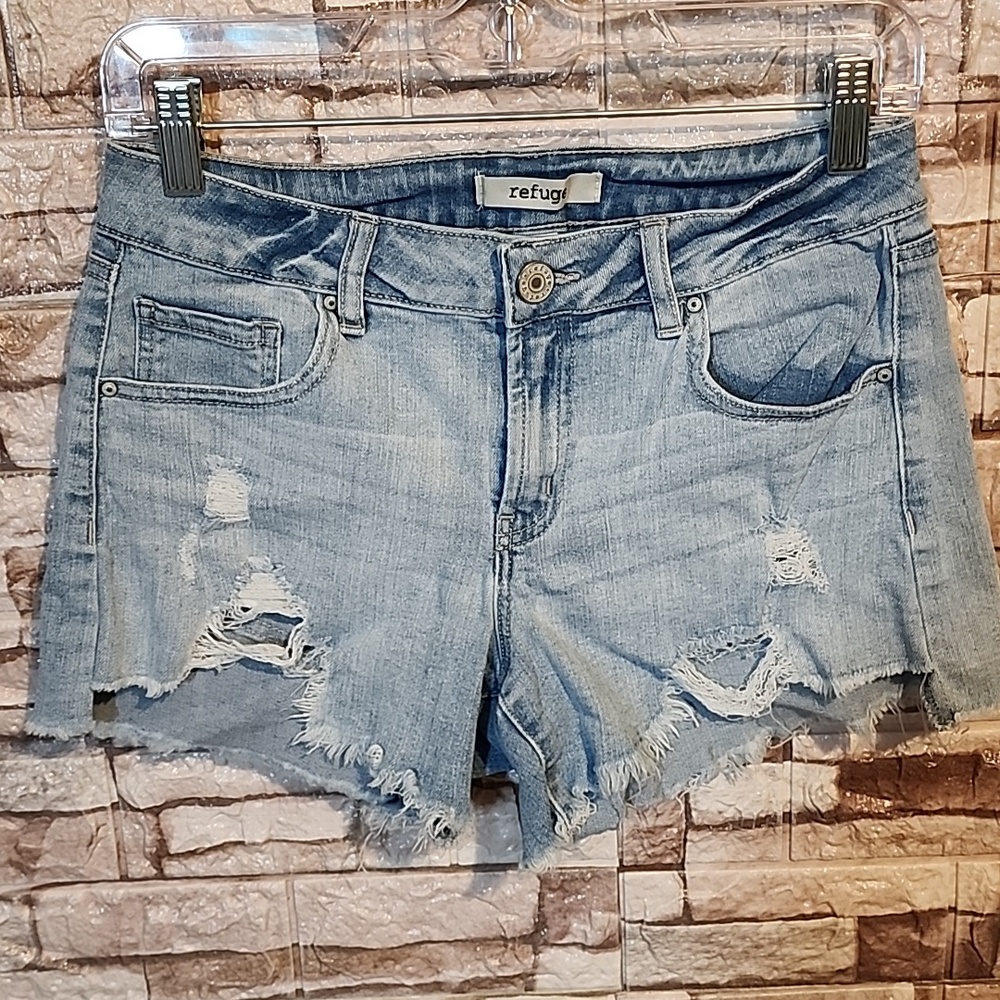 Refuge Distressed Denim Shorts